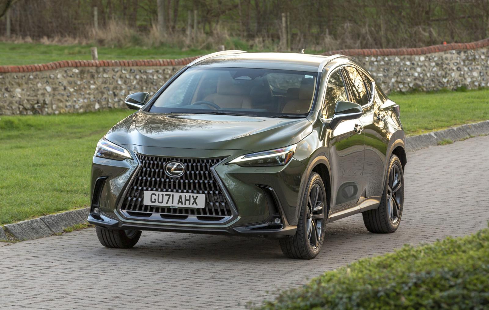 a dark green lexus nx