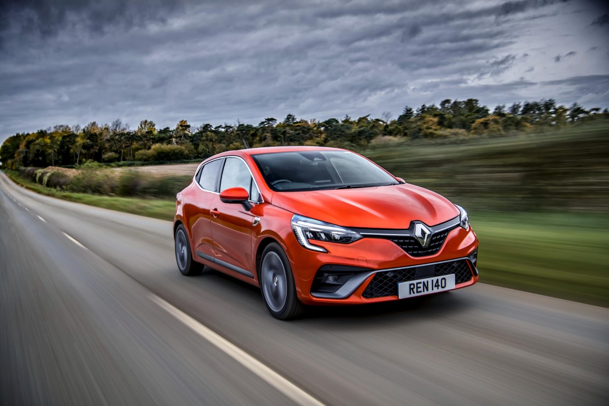 An orange Renault Zoe hybrid car